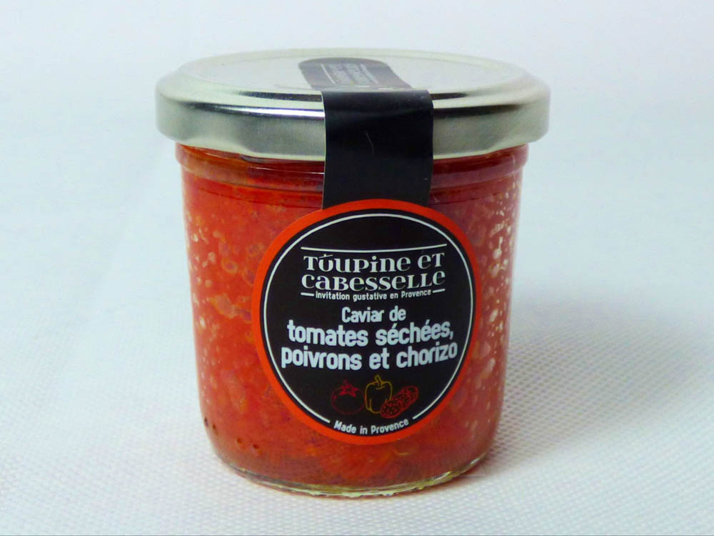Toupine et cabesselle; Caviar de tomates séchées, poivrons et chorizo